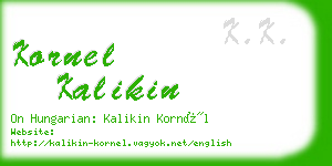 kornel kalikin business card